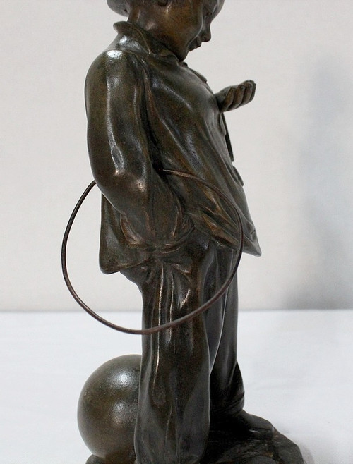 Régule "Jeune Joueur de rue", by G. Demange - Early 20th century