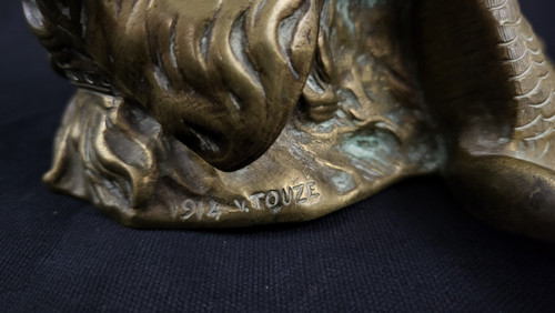 Gilded bronze inkwell 1914 Touzé