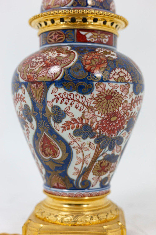 Lampada in porcellana e bronzo dorato Imari, 1880 circa - Ls31811381