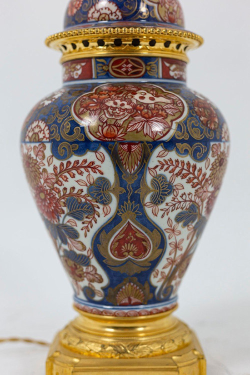 Lampada in porcellana e bronzo dorato Imari, 1880 circa - Ls31811381