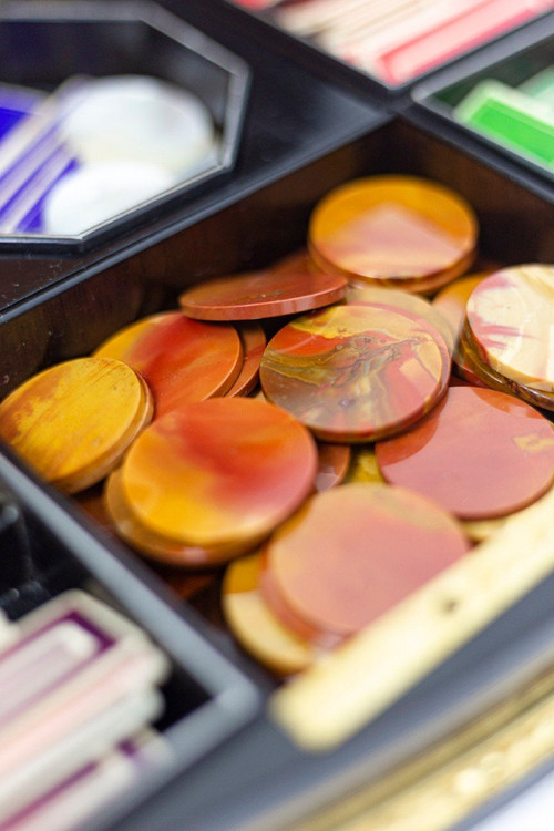 Wooden and gilded brass game box, Napoleon III period - Ls4369616