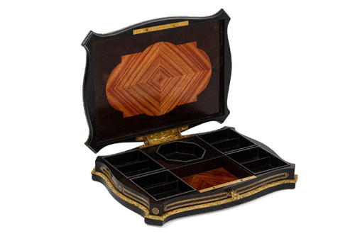 Wooden and gilded brass game box, Napoleon III period - Ls4369616