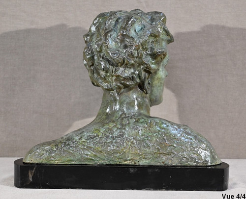 Important Bronze "Jean Mermoz", signed A.Ouline - 1st part 20th century