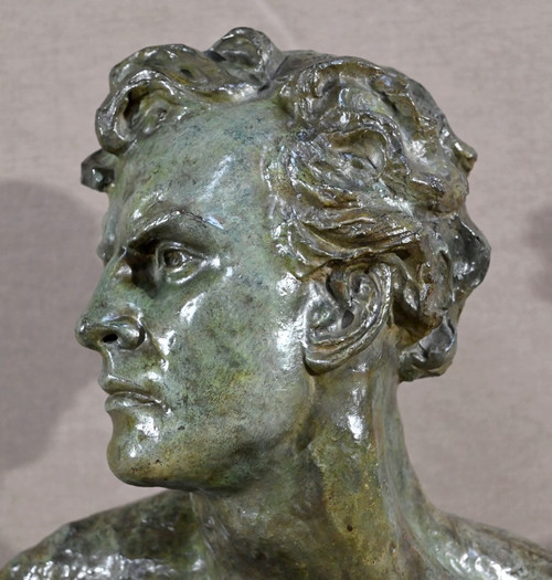 Important Bronze "Jean Mermoz", signed A.Ouline - 1st part 20th century