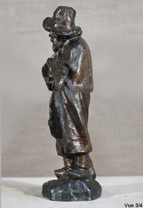 Bronze "The Shepherd and his Dog", signed G.Omerth - Early 20th century