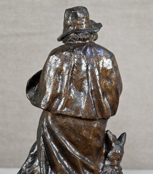 Bronze "The Shepherd and his Dog", signed G.Omerth - Early 20th century