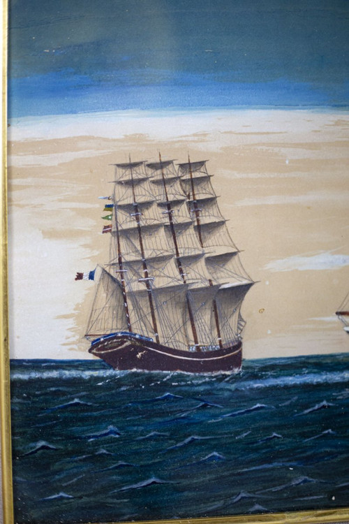 Raphaël Rispoli, Marine à La Gouache, XIXe Siècle - OP200301