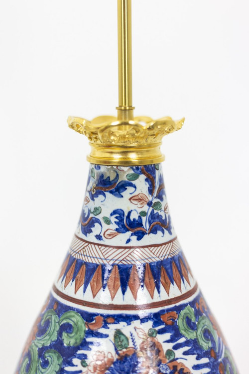 Pair Of Delft Earthenware And Gilt Bronze Lamps, Circa 1880 - LS4242671