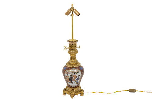 Lampe En Porcelaine De Samson Et Bronze Doré, Circa 1880 - LS4238441