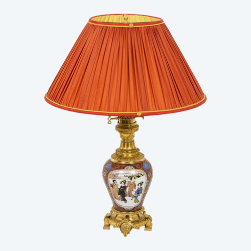 Lampe En Porcelaine De Samson Et Bronze Doré, Circa 1880 - LS4238441