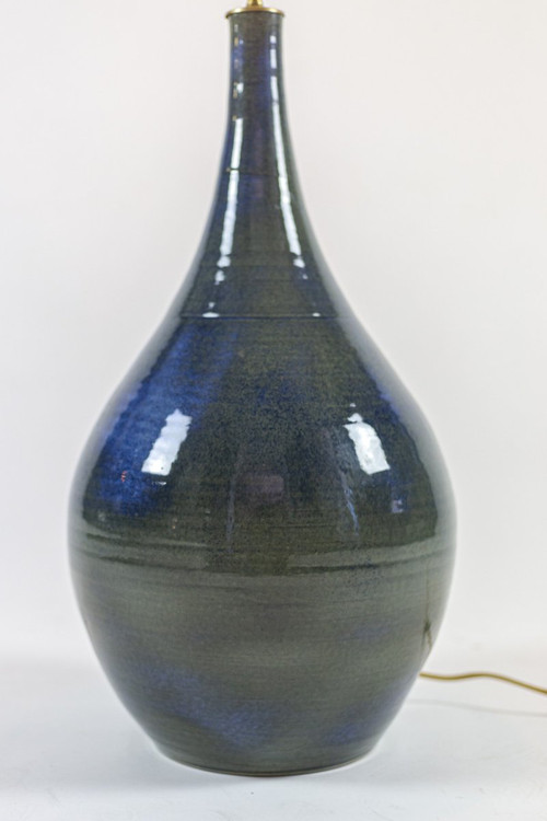 Green And Blue Enameled Stoneware Lamp, 1970s - Ls4244181