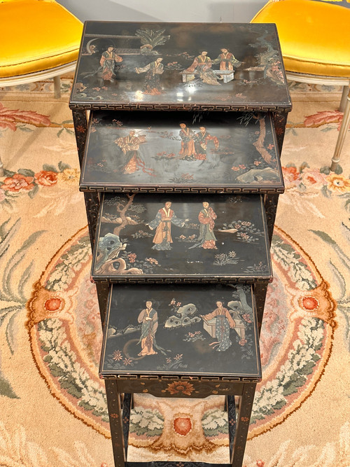 Nesting Tables Coromandel Lacquer Napoleon III Period