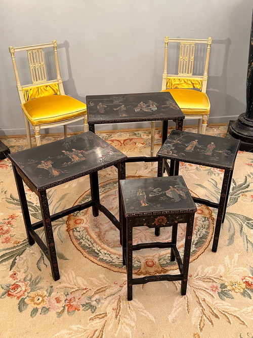 Nesting Tables Coromandel Lacquer Napoleon III Period