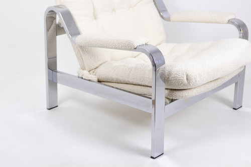 Modular Armchair In Chromed Metal, 1970s - Ls39151201