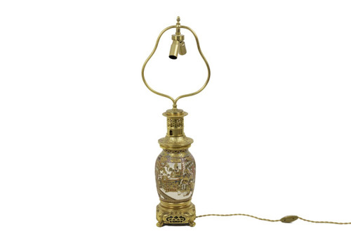 Lampe En Faïence De Satsuma Et Bronze Doré, Circa 1880 - Ls3233361