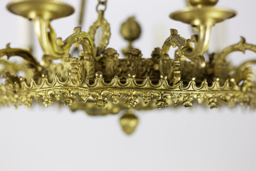 Restoration Style Chandelier In Metal And Gilt Bronze, Circa 1880 - Ls1367631