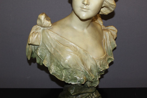 Art Nouveau Sculpture Of Young Woman Titled Curious By Madrassi