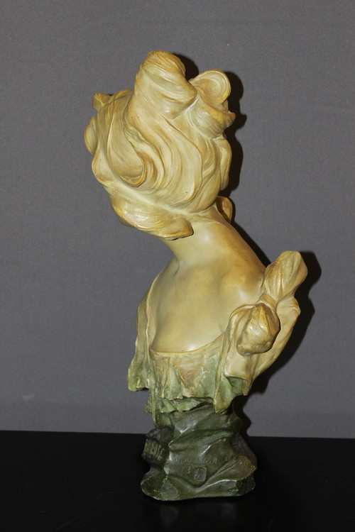 Art Nouveau Sculpture Of Young Woman Titled Curious By Madrassi