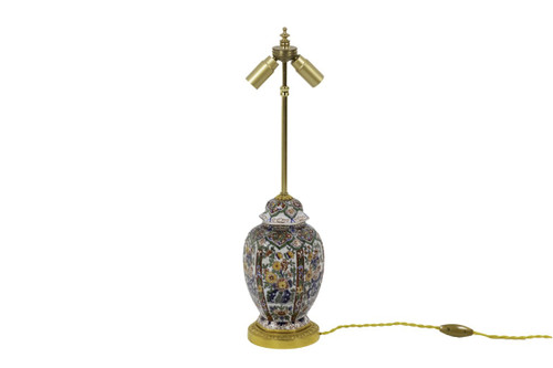 Small Delft Earthenware And Gilt Bronze Lamp, Circa 1880 - Ls2924231