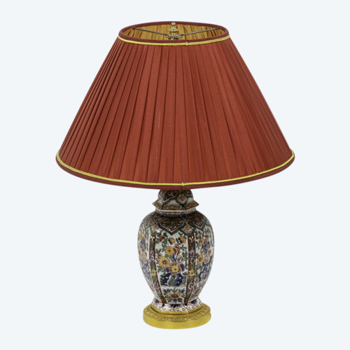 Small Delft Earthenware And Gilt Bronze Lamp, Circa 1880 - Ls2924231