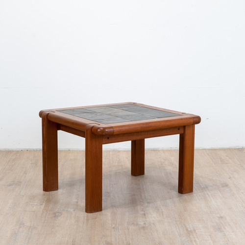 Elm and slate coffee table circa 1980