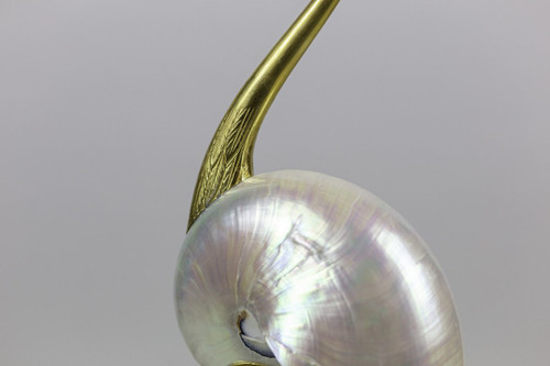 Sculpture "Oiseau", Natural Shell And Gold Brass, 1970s - Ls3108501