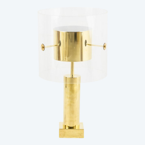 Golden Brass And Lucite Lamp, 1960's - Ls3983951