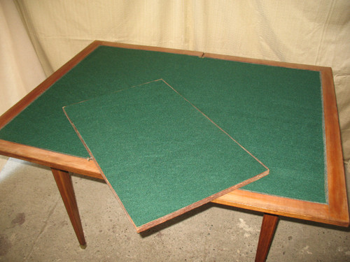 Games and system table in marquetry decorated with diamonds, 19th century, Louis XVI style