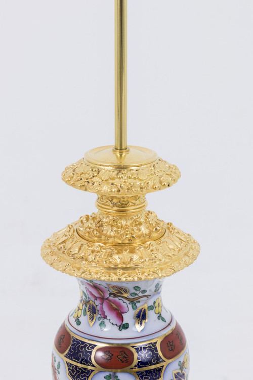 Paire De Lampes En Porcelaine Valentine Et Bronze Doré, Circa 1880 - Ls41221171