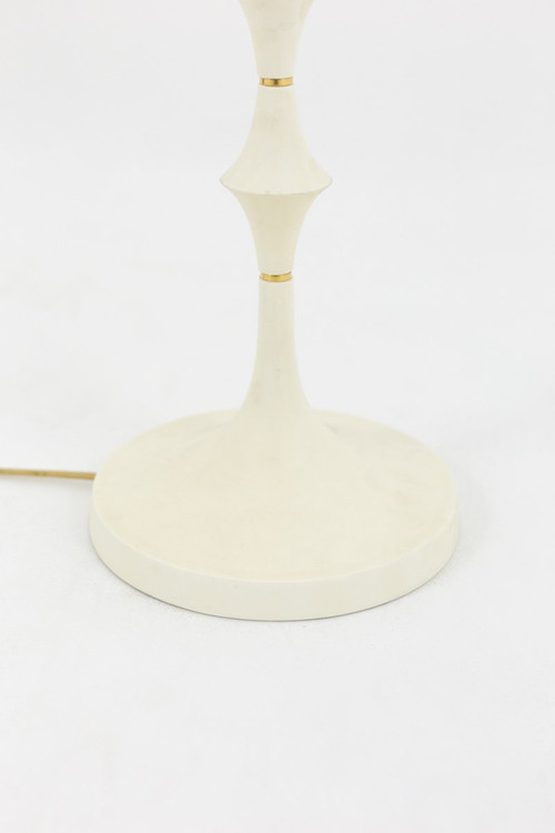 Lampada In Resina Bianca E Ottone Dorato, Anni '70 - Ls3709321