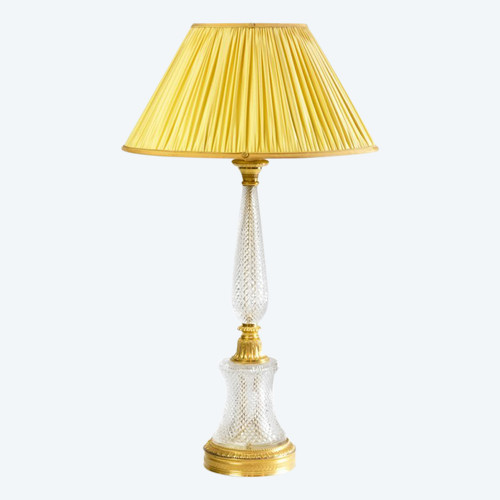 Große Lampe im Empire-Stil Aus geschliffenem Kristallglas Und Goldbronze, 1940er Jahre - LS3000411