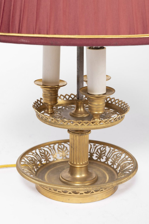 Lampada Bouillotte in stile restauro in bronzo dorato, circa 1900 - LS3054461