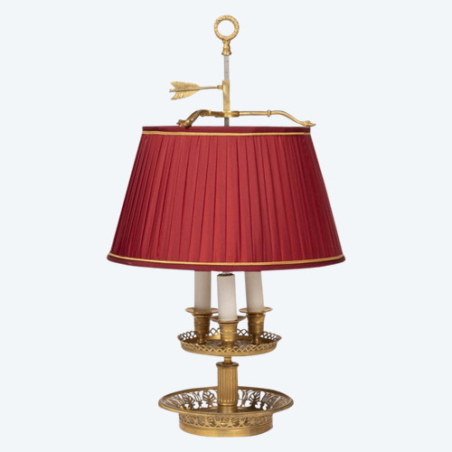 Lampada Bouillotte in stile restauro in bronzo dorato, circa 1900 - LS3054461