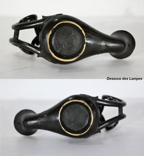 Pair of Bronze Oil Lamps – 1900