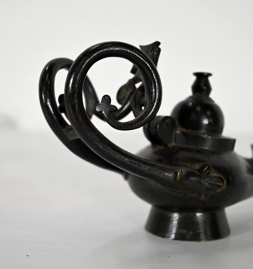 Pair of Bronze Oil Lamps – 1900