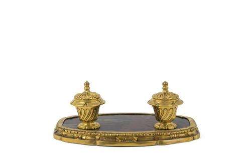 Inkwell In Gilt Bronze And Chinese Lacquer, Late 19th Century - LS50701