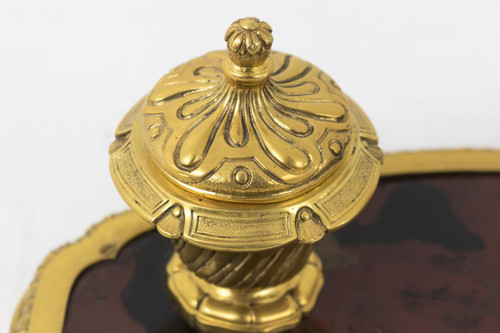 Inkwell In Gilt Bronze And Chinese Lacquer, Late 19th Century - LS50701