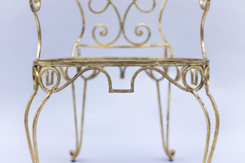 Pair Of Wrought Iron And Gilded Armchairs, Circa 1990 - LS38731551