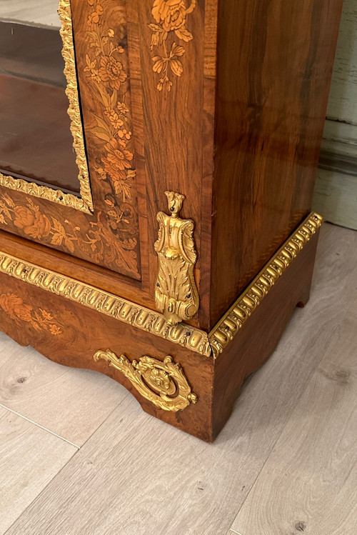 Louis XIV Style Marquetry Showcase Around 1870