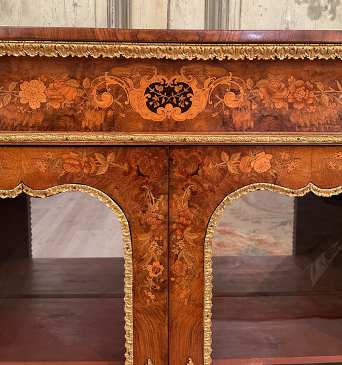 Louis XIV Style Marquetry Showcase Around 1870