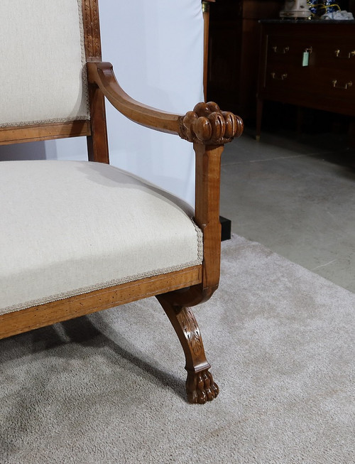 Rare Bench in Solid Walnut, Renaissance Style - Late 19th Century