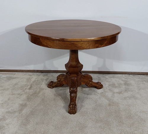 Estate Pedestal Table in Solid Walnut, Restoration Period - Early 19th Century