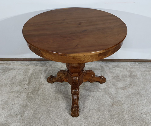 Estate Pedestal Table in Solid Walnut, Restoration Period - Early 19th Century