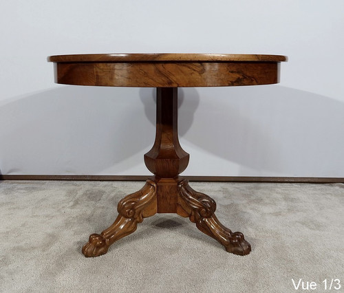 Estate Pedestal Table in Solid Walnut, Restoration Period - Early 19th Century