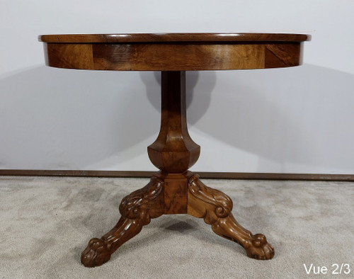 Estate Pedestal Table in Solid Walnut, Restoration Period - Early 19th Century