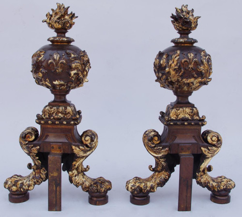 Pair Of Renaissance Style Andirons, Late 19th Century - LS2192751