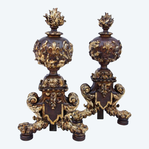 Pair Of Renaissance Style Andirons, Late 19th Century - LS2192751