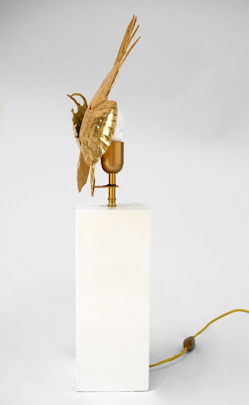 Lionfish Lamp In Golden Brass, Circa 1950 - OP220