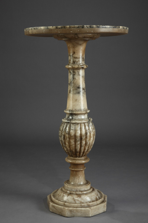 Italian style alabaster table with marble top, 16th century