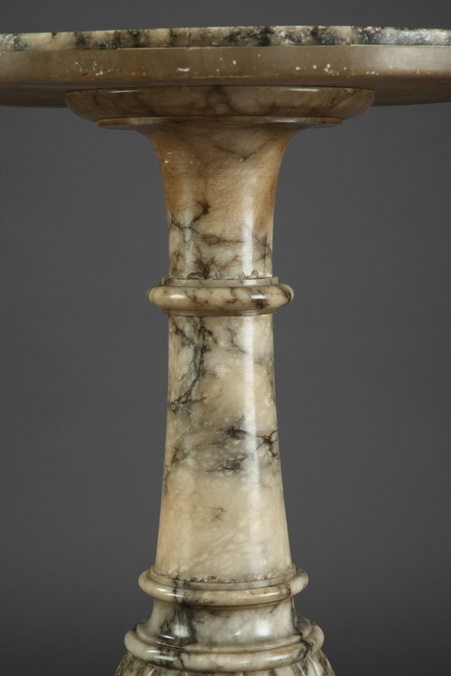 Italian style alabaster table with marble top, 16th century